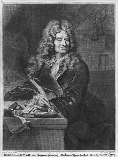 Portrait of Nicolas Boileau, known as Boileau-Despreaux, 1706 by Hyacinthe Francois Rigaud